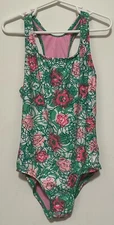 TYR Girls one peice bathing suit size 10 (pink/green/white)