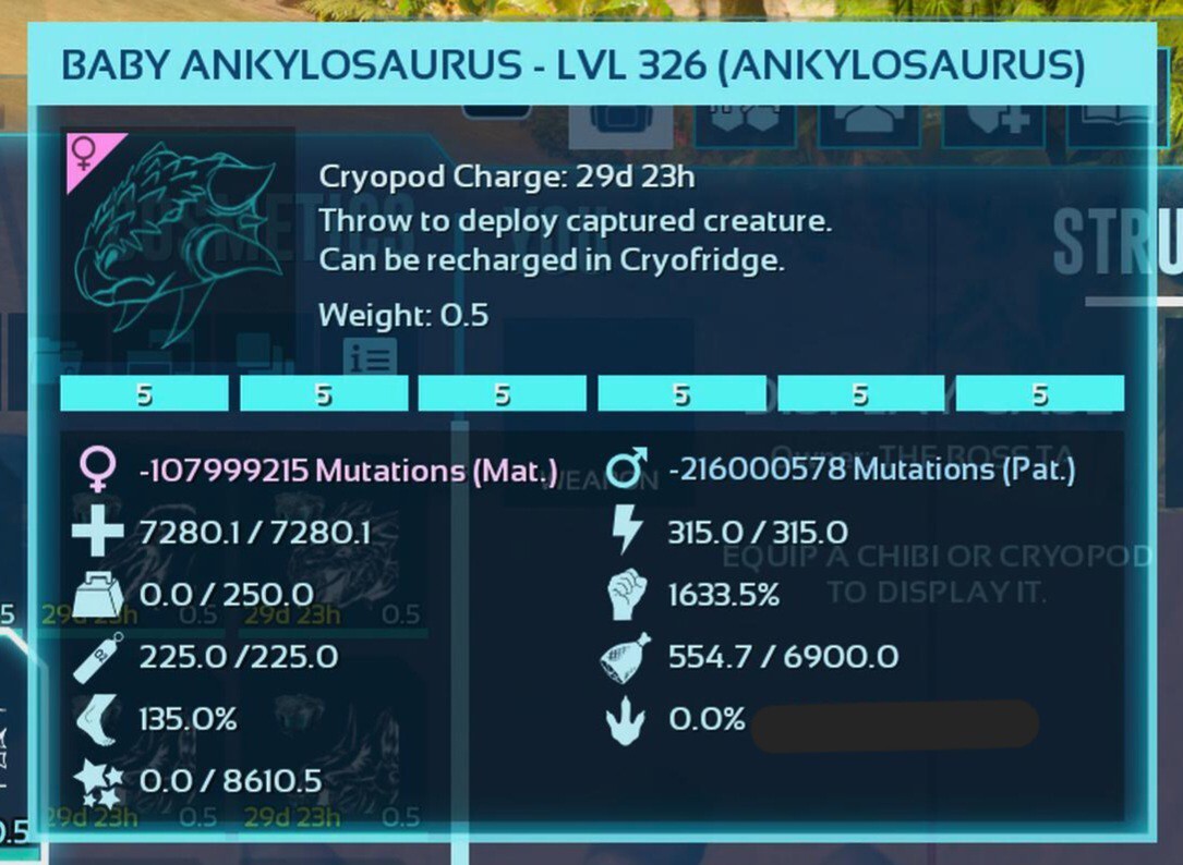 Œuf D'Ankylosaure (Anky) ID 592 MD Cyan Pour Ark: Survival Ascended - PVE, Toutes Plateformes