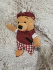 Golfer Golfing Pooh red plaid sport bean bag plush beanie