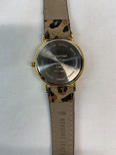 Women’s Quartz Wrist Watch W/Leopard Print Leather Band,untested , Needs Battery - Picture 6 of 11