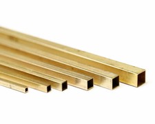 K S Metals KS9853 2 Brass Square Tubes 300mm - 5x5mm x 0.45mm Modeling