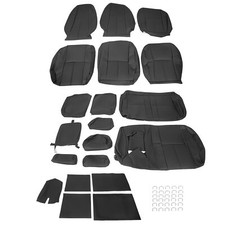For Chevrolet Silverado 2007-13 Seat Covers Crew Cab Synthetic Leather Full Set