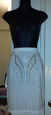 NWT BeBe 149 SOLD OUT Heavy Gold Embellished Cream Skirt sz P/S