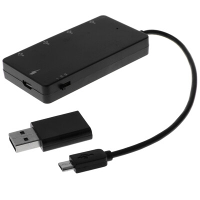 4Port Micro USB OTG Hub Host Ladekabel Adapter Kartenleser für Android