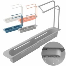 Sink Caddy Basket Dish Sponge Soap Dispenser Telescopic Holder Kitchen Organizer