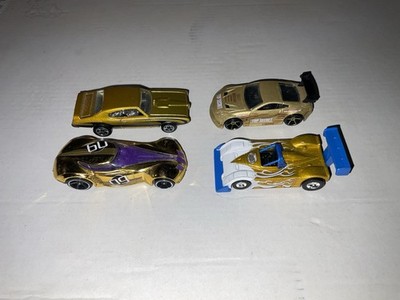 Hot Wheels Gold Car Lot of 4 - Nissan 350Z Top Secret, '69 Pontiac GTO, & More!
