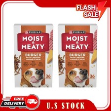 2 Pack Purina Moist Meaty Dry Dog Food, Soft Beef Burger, 36 pouches