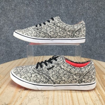 Vans Shoes Womens 8.5 Atwood Paisley Skateboarding Low Top Sneakers Black White