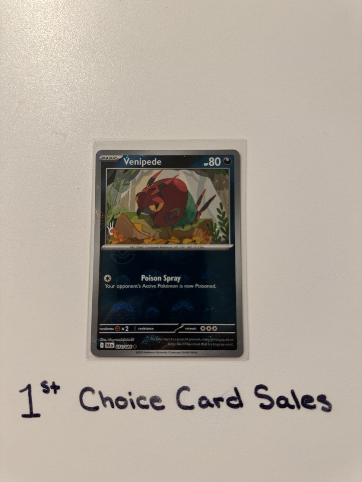 Venipede (Poke Ball Pattern) 054/086 Common Holo NM Pokemon SV: Black Bolt