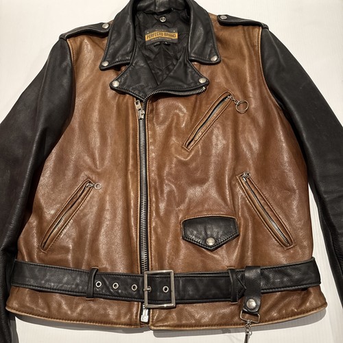 Rare Two Tone Brown Black Schott Perfecto Model P618 Leather Jacket ...