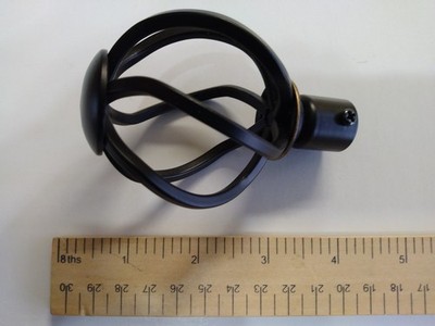1 solid metal curtain rod final ornate spiral twist topper drapery end top