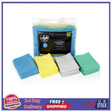 100 Pack Multipurpose Microfiber Cleaning Towels 12 x 16 Inches Bulk Set