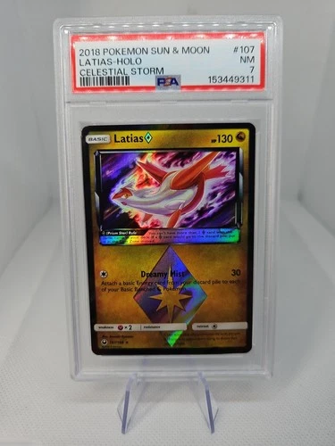 Latias Prism Star PSA 7 107/168 SM Celestial Storm Holo Pokémon TCG
