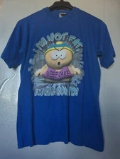 Vintage South Park 2000 Men's T-Shirt Sz M BLUE Cartman Graphic Comedy Central