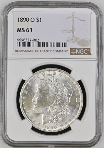 1890 O Morgan Silver Dollar NGC MS-63