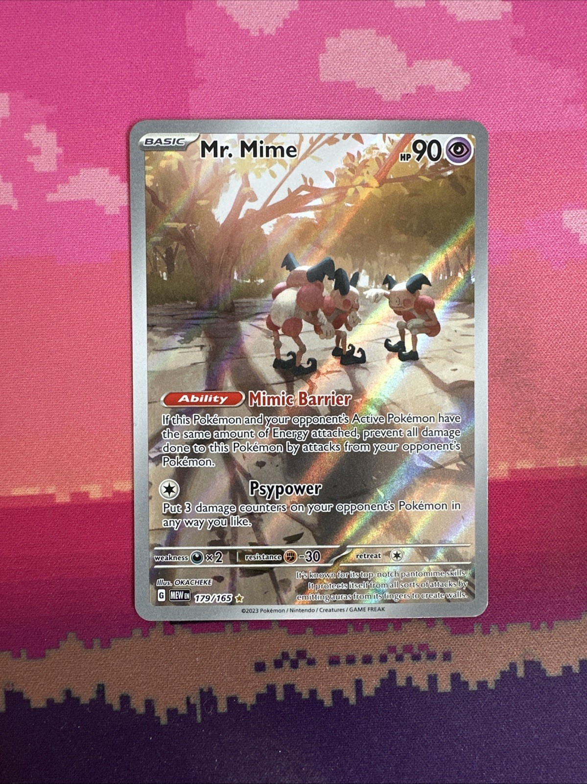 Pokemon Card Mr. Mime 179/165 Illustration Rare Scarlet & Violet 151 Near Mint