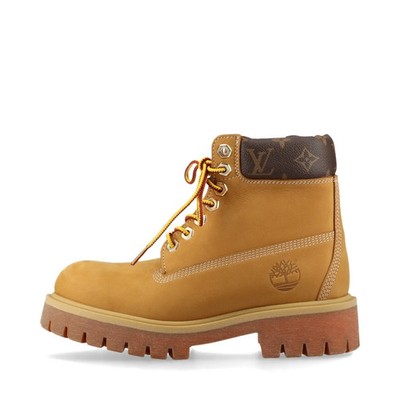 Vuitton x Timberland 24 years Nubuck x leather Short Boots 7.5 Men's Beige×Brown
