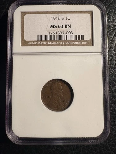 1916-S LINCOLN 1C MS63 BN