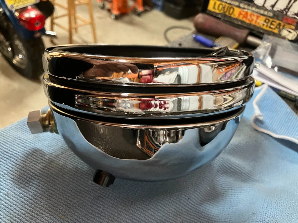 Harley Shovelhead Ironhead Cromo EMGO Chopper Faro Foto 3 de 4