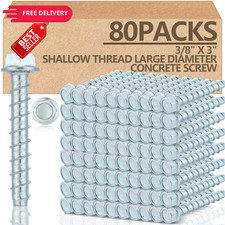 Tandefio 80 Pack 3/8 x 3'' Concrete Anchors and Screw Kits 3/8" X 3", sliver