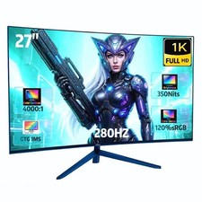 27" Curved Gaming Monitor, 280Hz FHD 1080P, 1800R VA Panel, 120 sRGB, AMD Fr...