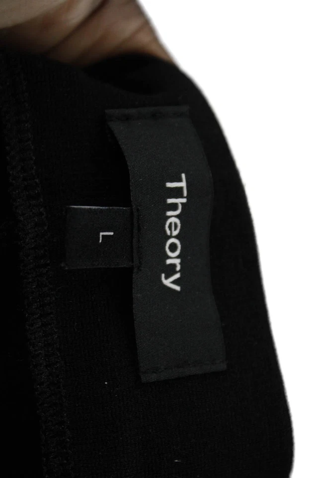 Leggings informales al tobillo Theory para mujer cintura elástica lisa negros talla L Foto 4 de 4