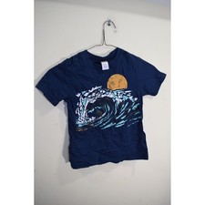2018 Gymboree Boys Graphic T Shirt BOYS 5 Blue Sun Wave Ocean Vacation Casual