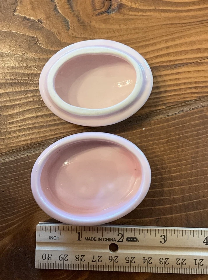 "My First Curl"" розовая овальная керамическая сувенирная коробка для безделушек" - Изображение 3 из 4