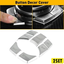 2Set Car Multi 7 Drive Media Button Decor Trim Cover Fits BMW 1/2/3/5/6/7/X1/X3/
