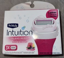 SCHICK INTUITION ISLAND BERRY WOMEN'S RAZOR REFILL 3 CARTRIDGES