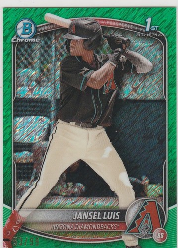 JANSEL LUIS 2025 BOWMAN 1ST BOWMAN SP GREEN SHIMMER REFRACTOR RC #53/99