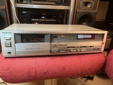 Vintage silver Technics hifi RS-M233X cassette tape deck, Dolby B C DBX, manual