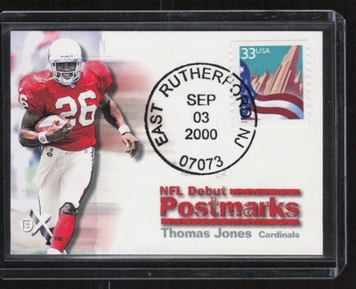 Thomas Jones 2000 Fleer E-X #3 PM X - NFL Debut Postmarks Arizona Cardinals