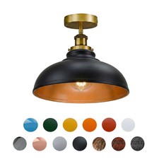Modern Semi Flush Mount Ceiling Light Metal Curvy Shade Kitchen Living Room E27