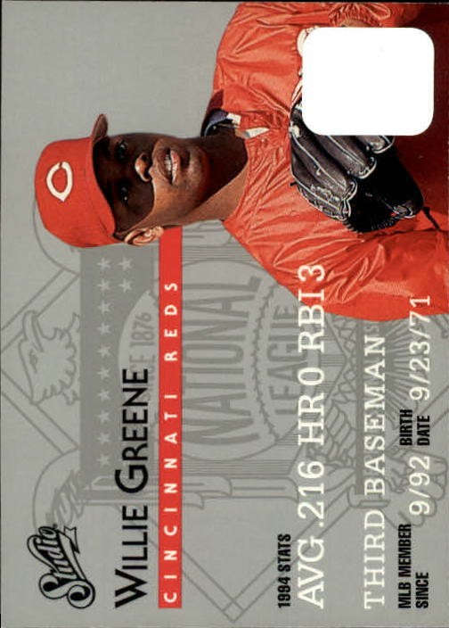 1995 Studio #83 Willie Greene - BB