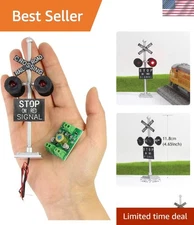 O Scale Railroad Decorative LED Crossing Sign with Flasher – Easy Installation