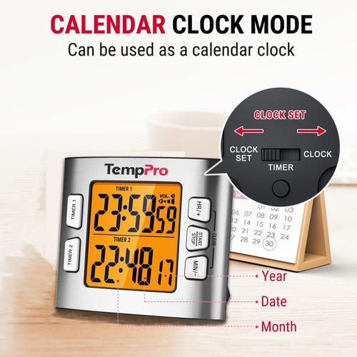 Large LCD Digital Kitchen Cooking Timer Count-Down Up Clock Loud Alarm Magnetic
