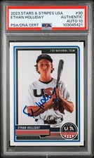 Ethan Holliday Signed 2023 Stars & Stripes USA #30 PSA 10 Auto Panini