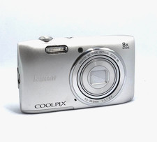 Nikon COOLPIX S3600 Silver 20MP Digital Camera Nikkor 8x Wide Optical Zoom Japan