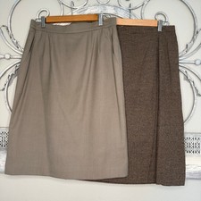 Bundle of 2 Vintage Wool Skirts Houndstooth Anne Klein Liz Claiborne Size 12 EUC