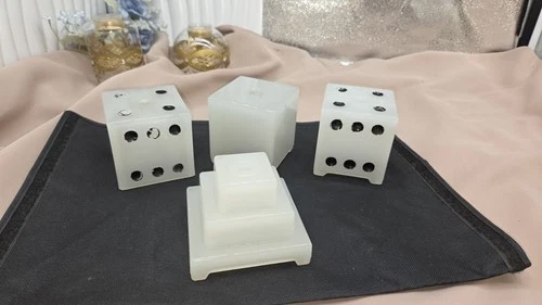 Vintage 1940s Art Deco Milk Glass Dice Lamp Body parts