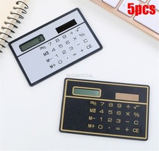 5Pcs Credit Card Solar Power Pocket Calculator 8 Digits Ultra Thin Slim New I ql