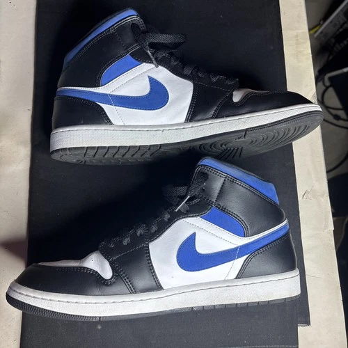 Nike Air Jordan 1 Mid Racer Blue Black Basketball Sneakers Men’s Size 12