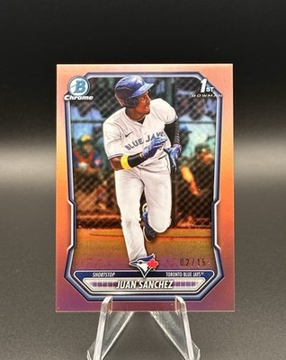 2026 Bowman Chrome #BCP-25 Juan Sanchez 1st Bowman True Rose Gold Refractor/15