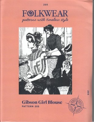 Folkwear Pattern No. 205 Gibson Girl Blouse, Size Small - 3XL, New & Uncut