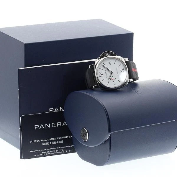 Panerai — Officine Panerai Luminor Due Luna Rossa PAM01381 42mm SS White Dial Watch #C1979