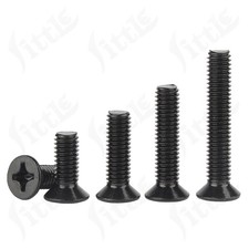 Black A2 Stainless Steel Screws Phillips Flat Countersunk Head Screw Bolt M1-M12