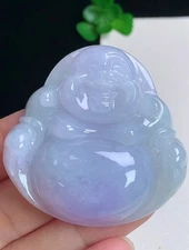 100% Natural Grade A Buddha Icy Purple Jadeite Jade Pendant 1212