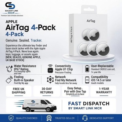 Apple Air Tag 4er Pack Neu Versiegelt Original Apple Schlüsselfinder UK Basis Lager Tracker