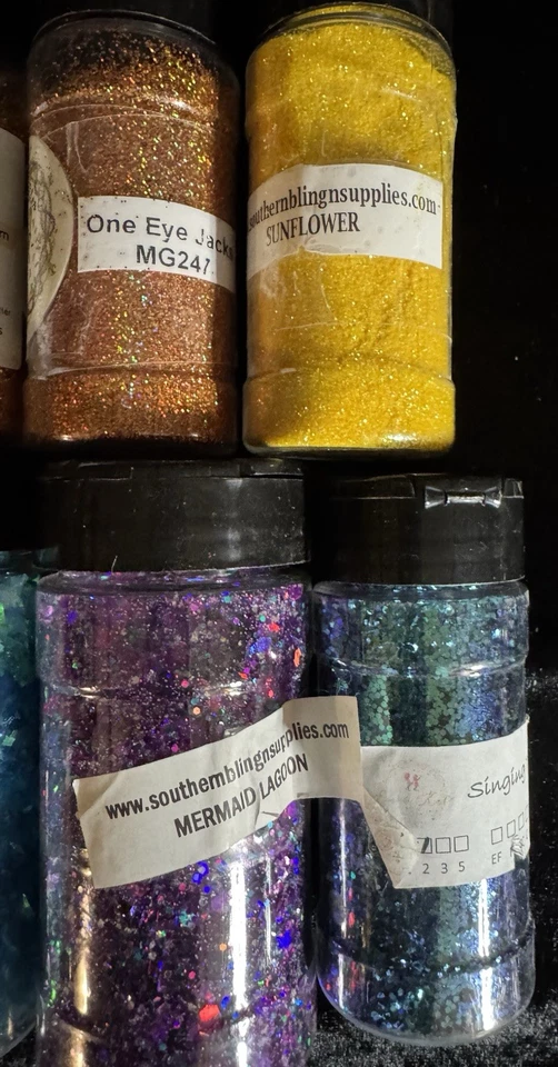 Brillo Enorme Lote 32 Frascos Sin Sellar Lotes De Bonitos Colores Artesanos Se ven Completos Foto 4 de 4